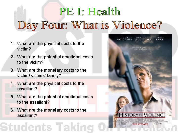 1. What are the physical costs to the victim? 2. What are the potential