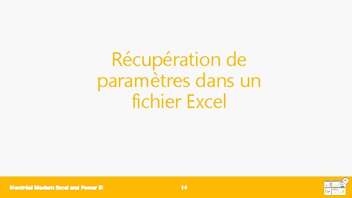 Récupération de paramètres dans un fichier Excel 