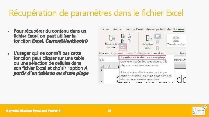 Récupération de paramètres dans le fichier Excel 