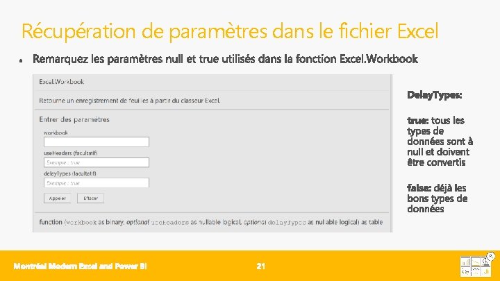 Récupération de paramètres dans le fichier Excel 