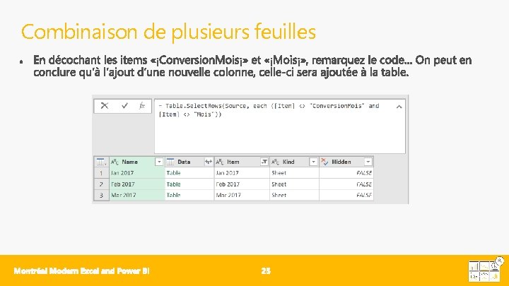Combinaison de plusieurs feuilles 