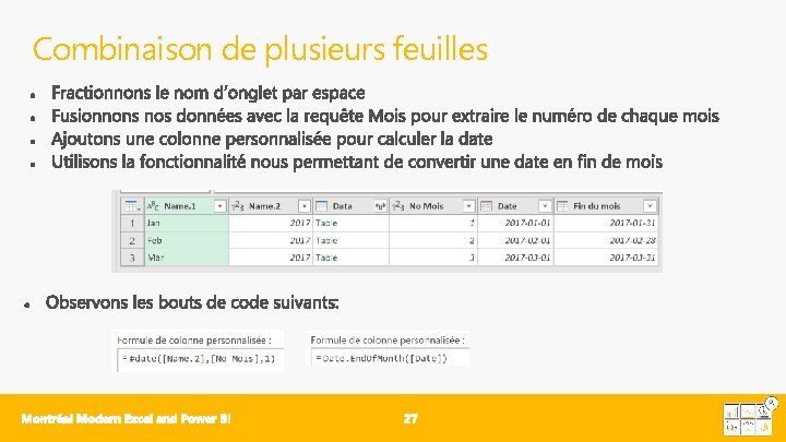 Combinaison de plusieurs feuilles 