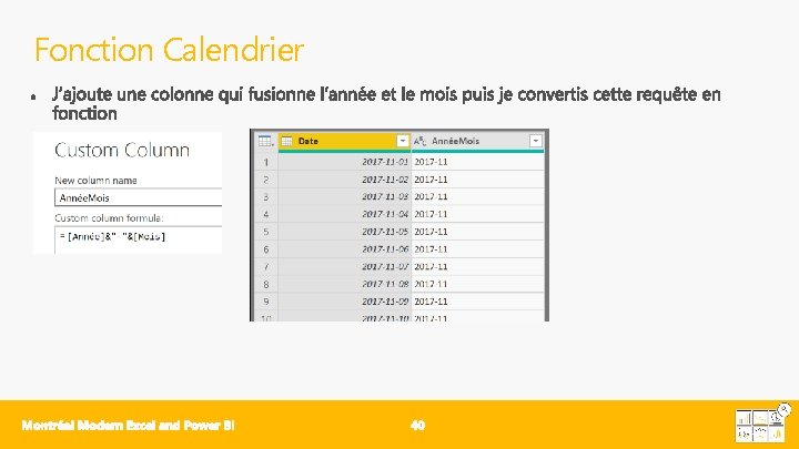 Fonction Calendrier 