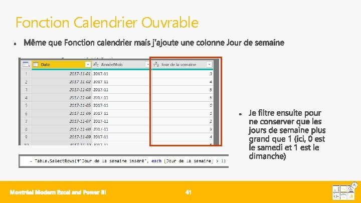 Fonction Calendrier Ouvrable 