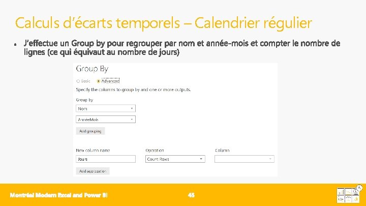 Calculs d’écarts temporels – Calendrier régulier 