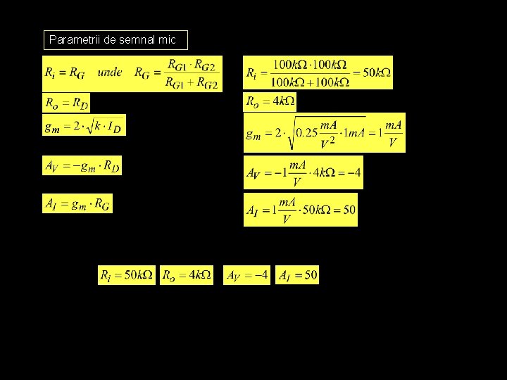 Parametrii de semnal mic 