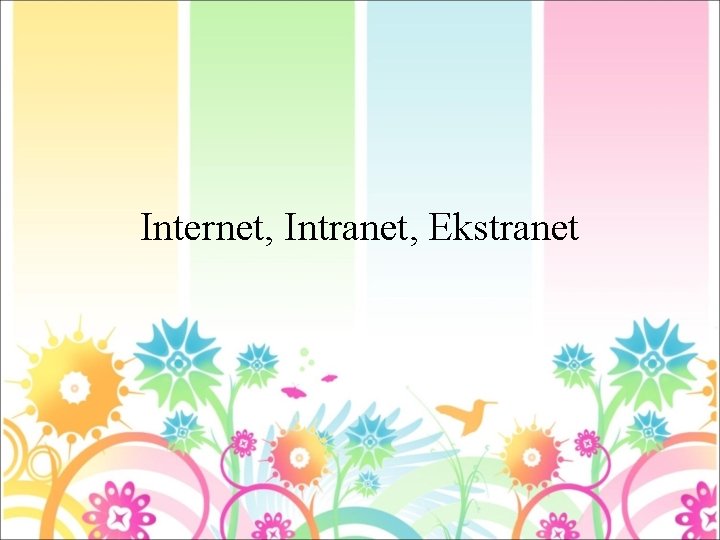 Internet, Intranet, Ekstranet 