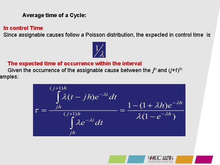 Average time of a Cycle: In control Time Since assignable causes follow a Poisson