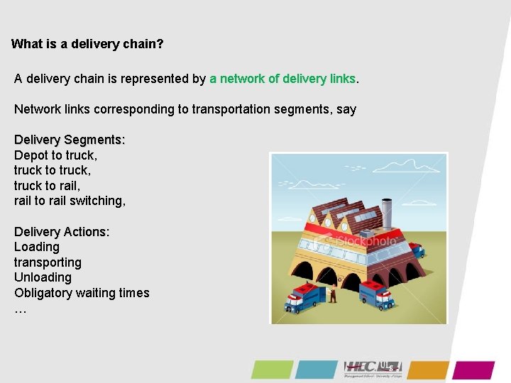 What is a delivery chain? A delivery chain is represented by a network of