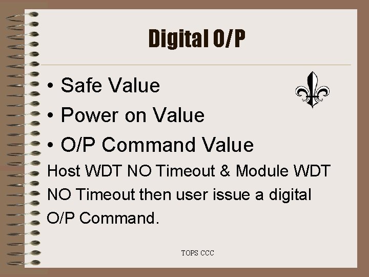 Digital O/P • Safe Value • Power on Value • O/P Command Value Host Digital O/P • Safe Value • Power on Value • O/P Command Value Host