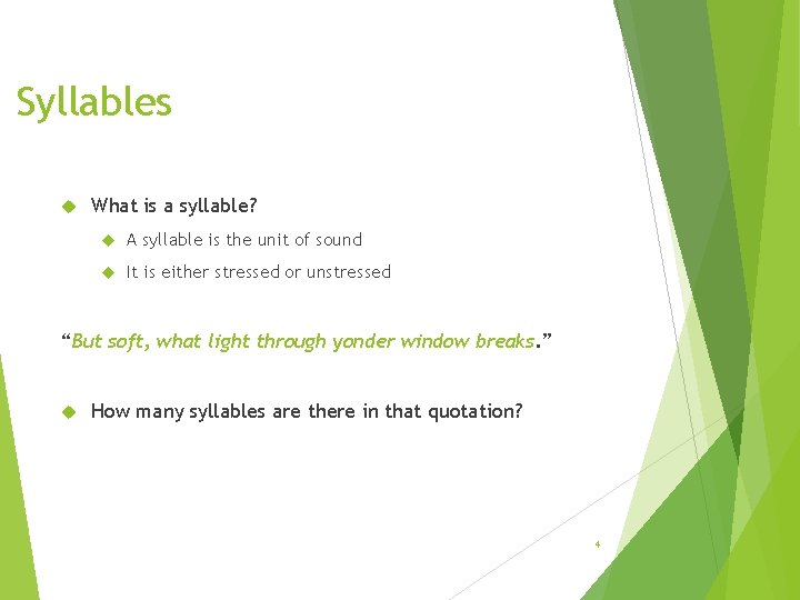 Syllables What is a syllable? A syllable is the unit of sound It is Syllables What is a syllable? A syllable is the unit of sound It is