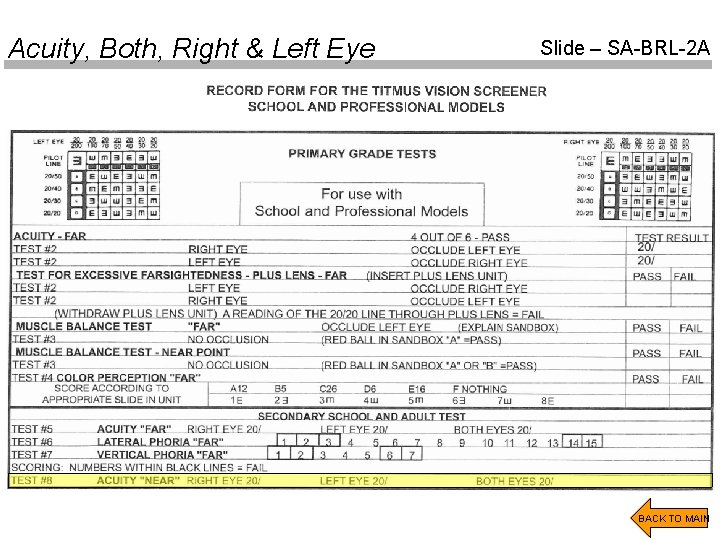 Acuity, Both, Right & Left Eye Slide – SA-BRL-2 A BACK TO MAIN 