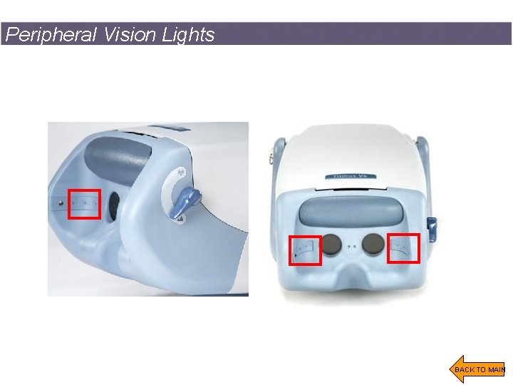 Peripheral Vision Lights SPERIAN TRAINING PRESENTATION 26 BACK TO MAIN 