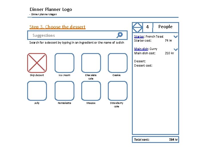 Dinner Planner Logo - Dinner planner slogan Step 3. Choose the dessert 4 Suggestions