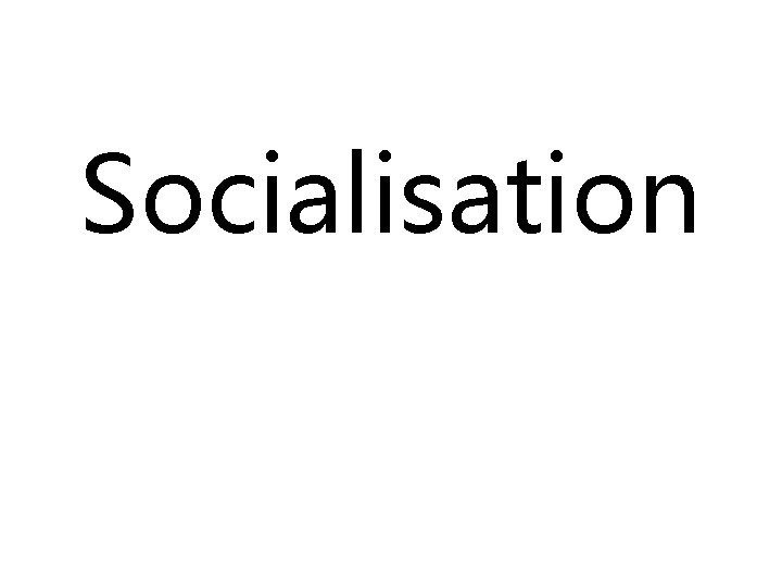 Socialisation 