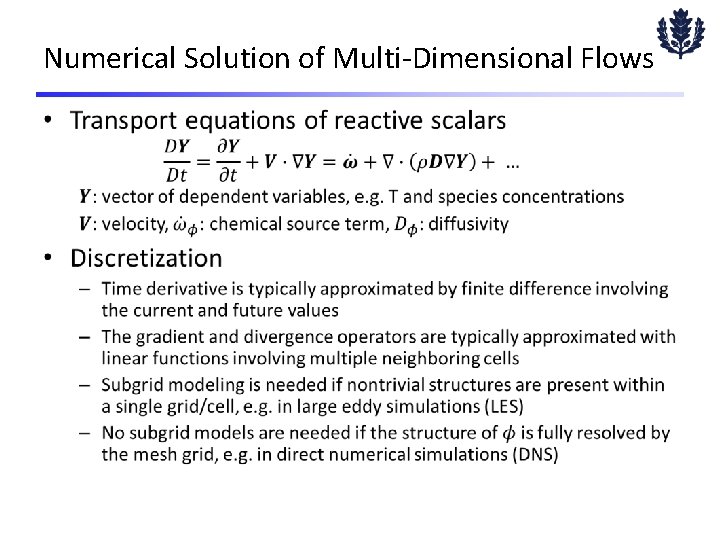 Numerical Solution of Multi-Dimensional Flows • 