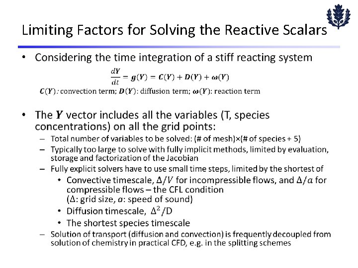 Limiting Factors for Solving the Reactive Scalars • 