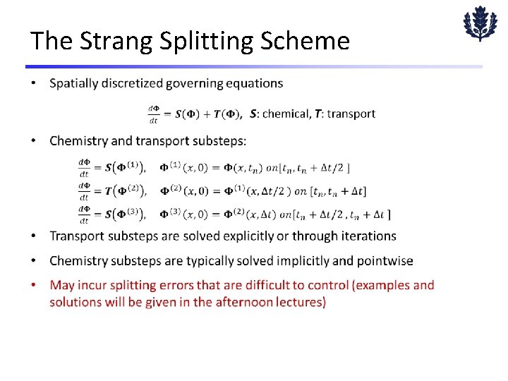 The Strang Splitting Scheme • 