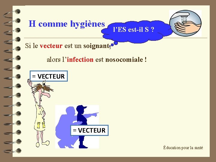 H comme hygiènes l’ES est-il S ? Si le vecteur est un soignant, alors