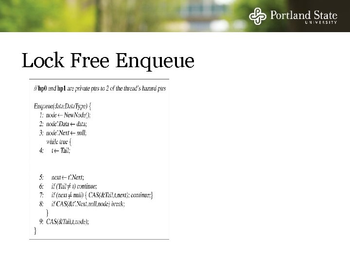 Lock Free Enqueue 