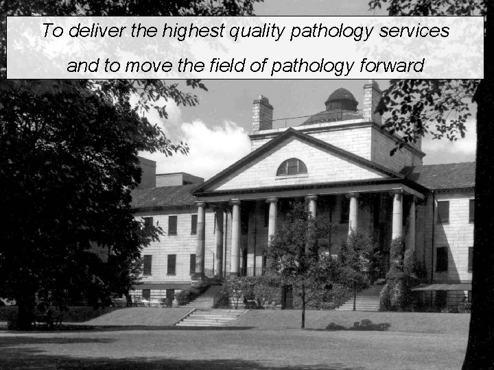 HARVARD MEDICAL SCHOOL To deliver the highest quality pathology services and to move the HARVARD MEDICAL SCHOOL To deliver the highest quality pathology services and to move the