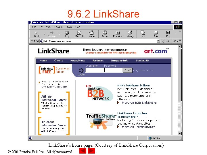 9. 6. 2 Link. Share’s home page. (Courtesy of Link. Share Corporation. ) 2001