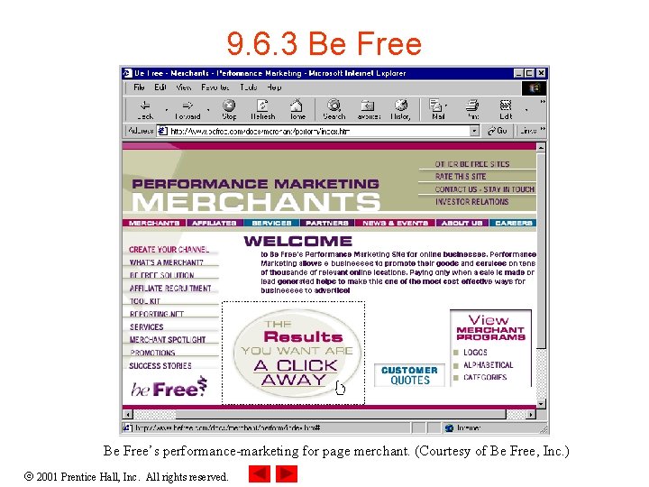 9. 6. 3 Be Free’s performance-marketing for page merchant. (Courtesy of Be Free, Inc.