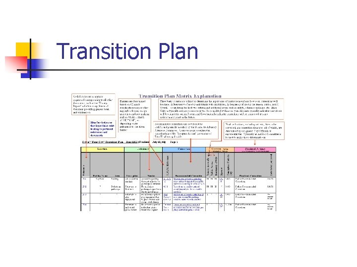 Transition Plan 