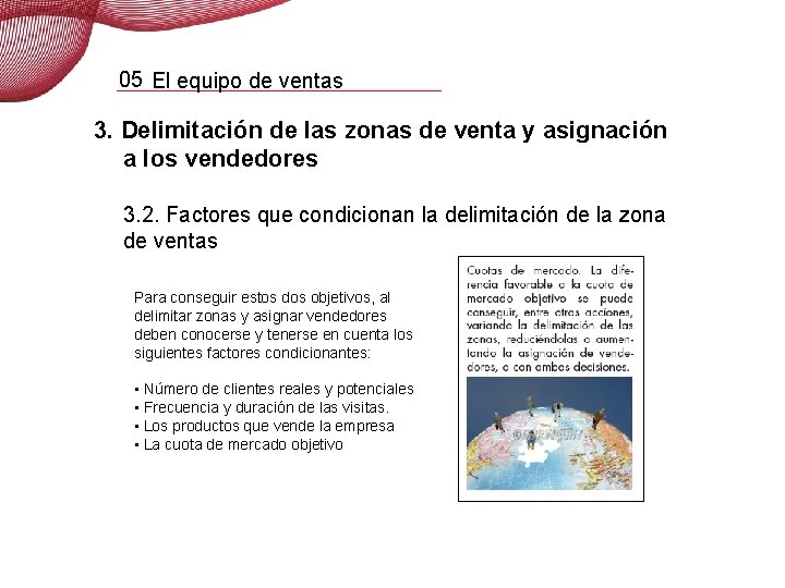 05 El equipo de ventas 3. Delimitación de las zonas de venta y asignación