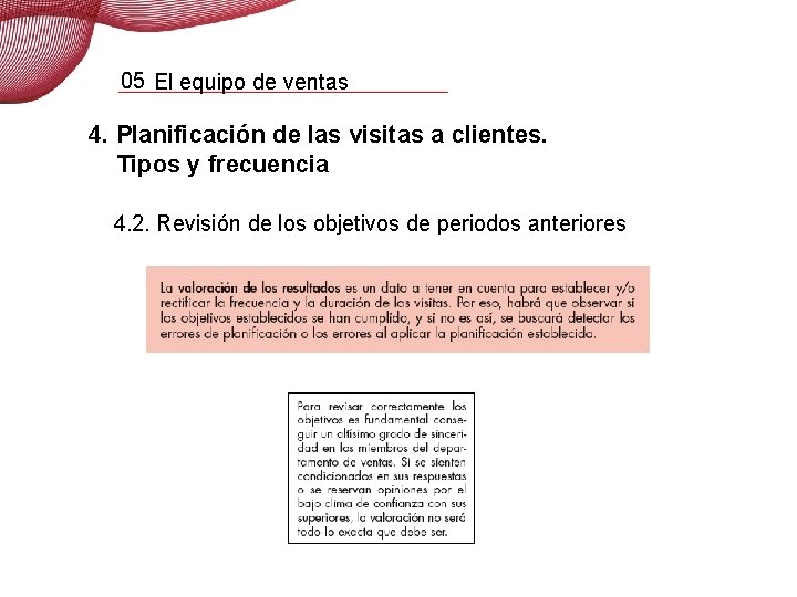 05 El equipo de ventas 4. Planificación de las visitas a clientes. Tipos y