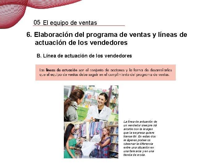 05 El equipo de ventas 6. Elaboración del programa de ventas y líneas de