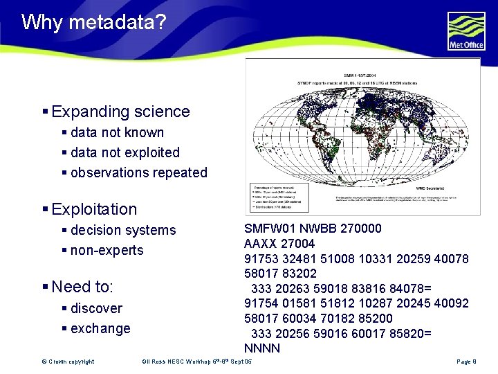 Why metadata? § Expanding science § data not known § data not exploited §