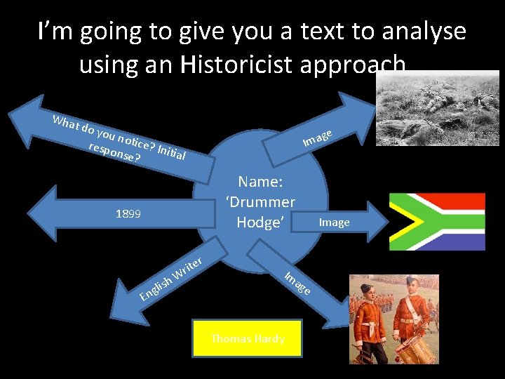 I’m going to give you a text to analyse using an Historicist approach… Wha I’m going to give you a text to analyse using an Historicist approach… Wha