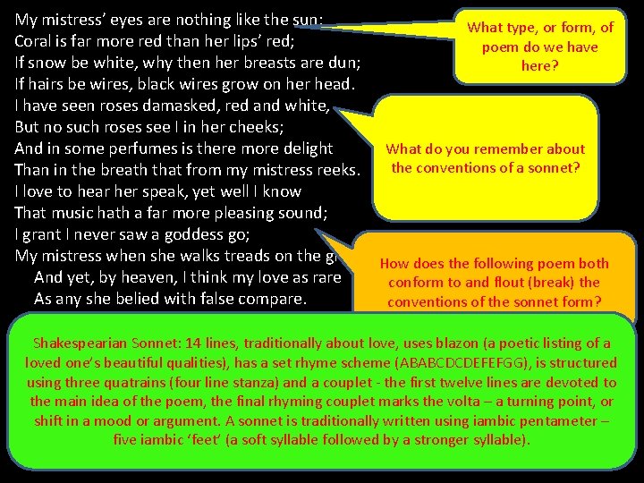 My mistress’ eyes are nothing like the sun; What type, or form, of Coral My mistress’ eyes are nothing like the sun; What type, or form, of Coral
