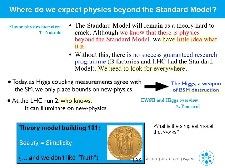 Where do we expect physics beyond the Standard Model? Flavor physics overview, T. Nakada