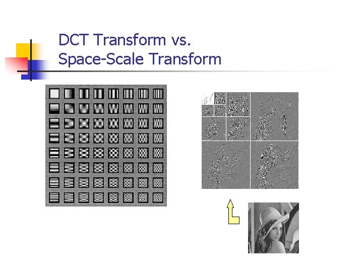 DCT Transform vs. Space-Scale Transform 