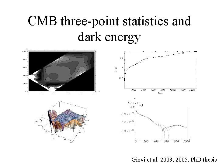 CMB three-point statistics and dark energy Giovi et al. 2003, 2005, Ph. D thesis