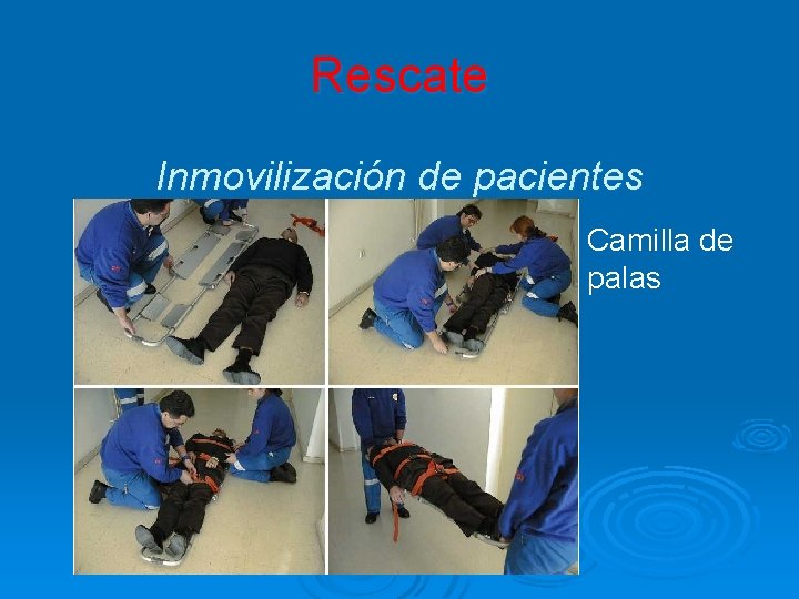 Rescate Inmovilización de pacientes Camilla de palas 