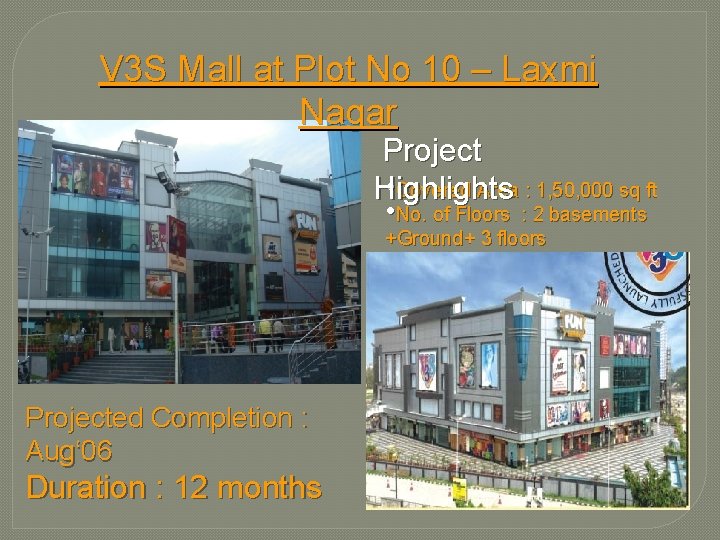 V 3 S Mall at Plot No 10 – Laxmi Nagar Project • Covered
