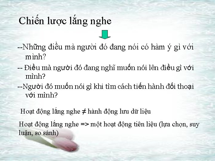 Chiến lược lắng nghe --Những điều mà người đó đang nói có hàm ý