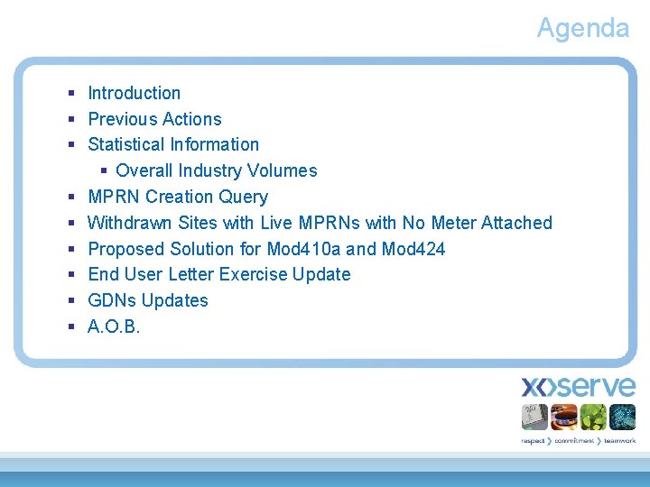 Agenda § Introduction § Previous Actions § Statistical Information § Overall Industry Volumes §