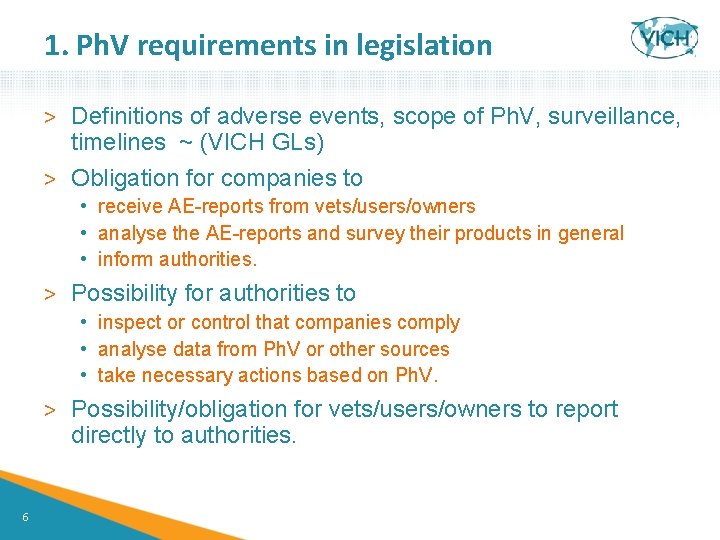 1. Ph. V requirements in legislation > Definitions of adverse events, scope of Ph.