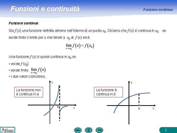 Funzioni e continuità Funzioni continue Sia f (x) una funzione definita almeno nell’intorno di