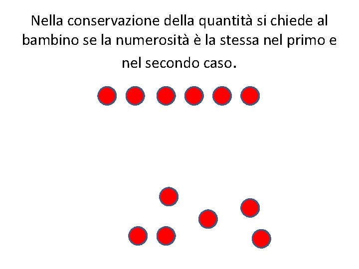 Nella conservazione della quantità si chiede al bambino se la numerosità è la stessa