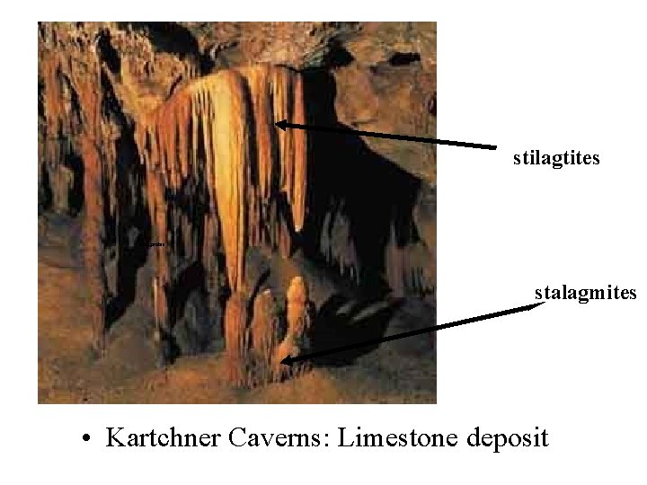 stilagtites stalagmites • Kartchner Caverns: Limestone deposit 