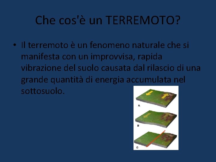 Che cos'è un TERREMOTO? • Il terremoto è un fenomeno naturale che si manifesta Che cos'è un TERREMOTO? • Il terremoto è un fenomeno naturale che si manifesta