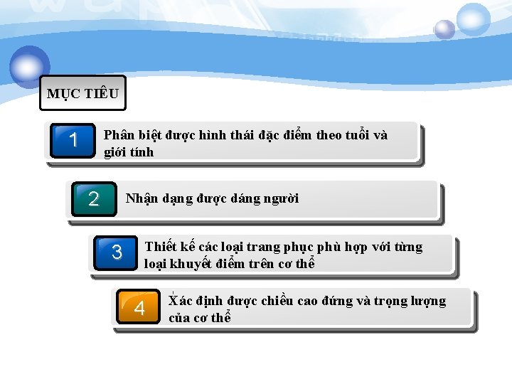 MỤC TIÊU Phân biệt được hình thái đặc điểm theo tuổi và giới tính MỤC TIÊU Phân biệt được hình thái đặc điểm theo tuổi và giới tính