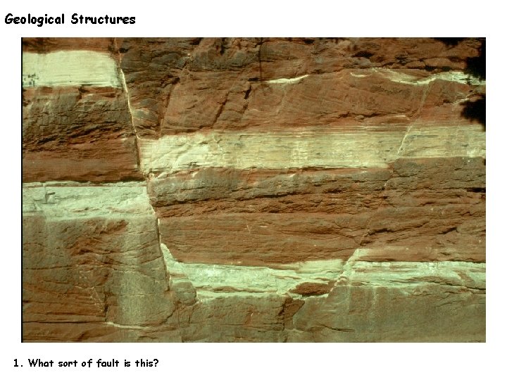 Geological Structures 1. What sort of fault is this? 