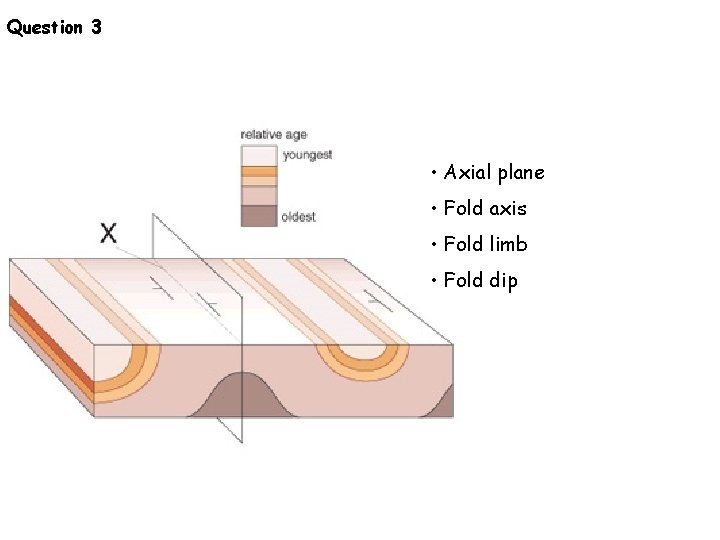 Question 3 • Axial plane • Fold axis • Fold limb • Fold dip