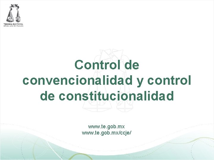 Control de convencionalidad y control de constitucionalidad www. te. gob. mx/ccje/ Control de convencionalidad y control de constitucionalidad www. te. gob. mx/ccje/